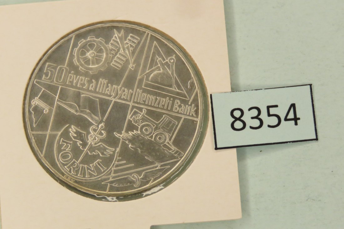8354 Ungarn 1974 100 Forint 50 Jahre Nationalbank 22 g Silber 0.640