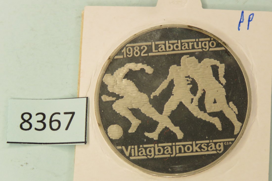 8367 Ungarn 1981 500 Forint - Fußball WM - Motiv 2 - 28 g Silber 0.640