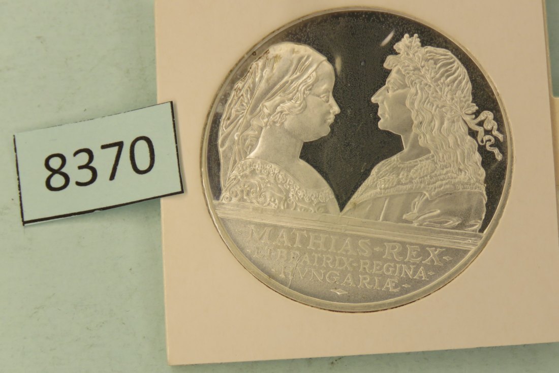 8370 Ungarn 1990 500 Forint - König Mathias + Beatrix - 28 g Silber 0.900