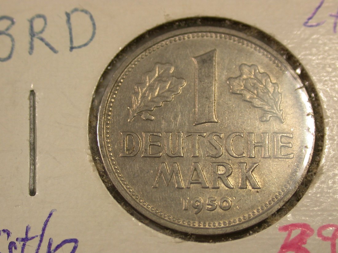 I8 BRD 1 Mark 1950 G in ssü/vz Originalbilder