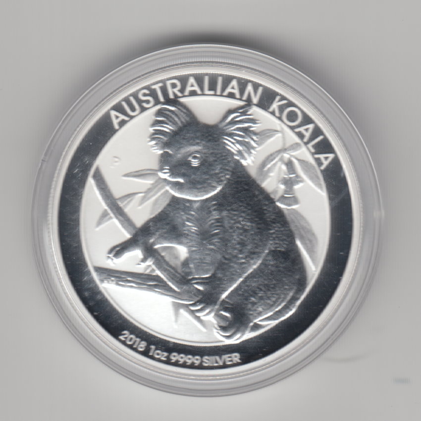 Australien, 1 Dollar 2018, Koala, 1 unze oz Silber, 31,1 Gramm Feinsilber
