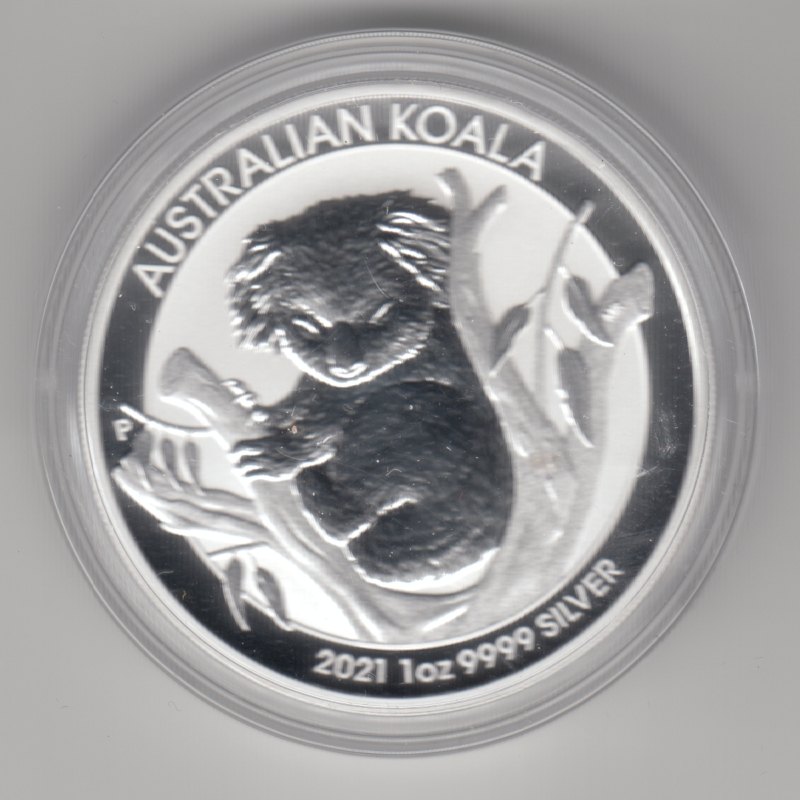 Australien, 1 Dollar 2021, Koala, 1 unze oz Silber, 31,1 Gramm Feinsilber