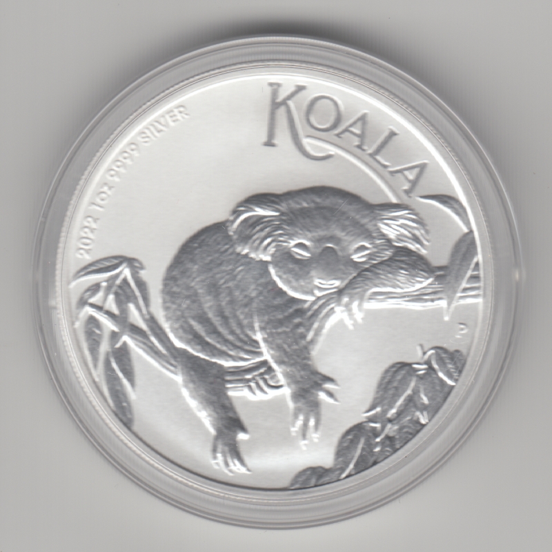 Australien, 1 Dollar 2022, Koala, 1 unze oz Silber, 31,1 Gramm Feinsilber