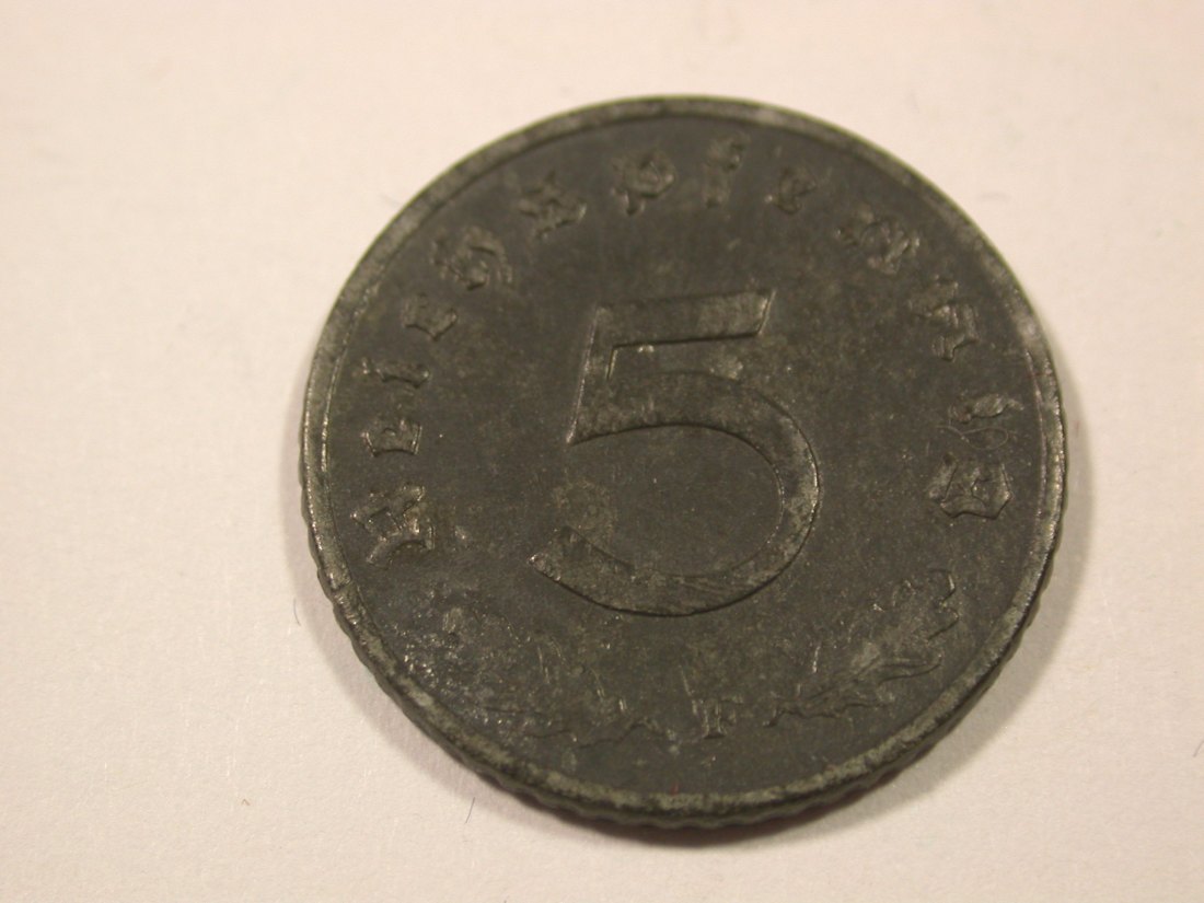 I9 3. Reich 5 Pfennig 1940 F in f.vz Originalbilder