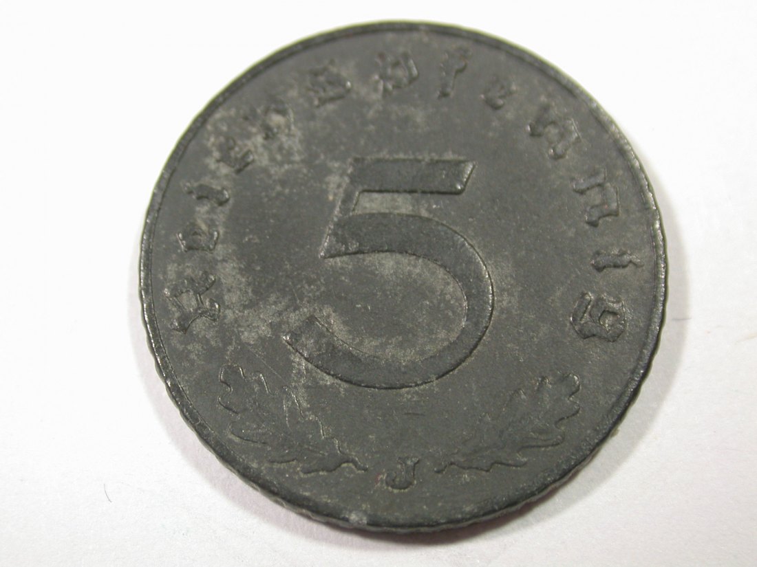 I9 3. Reich 5 Pfennig 1940 J in vz Originalbilder