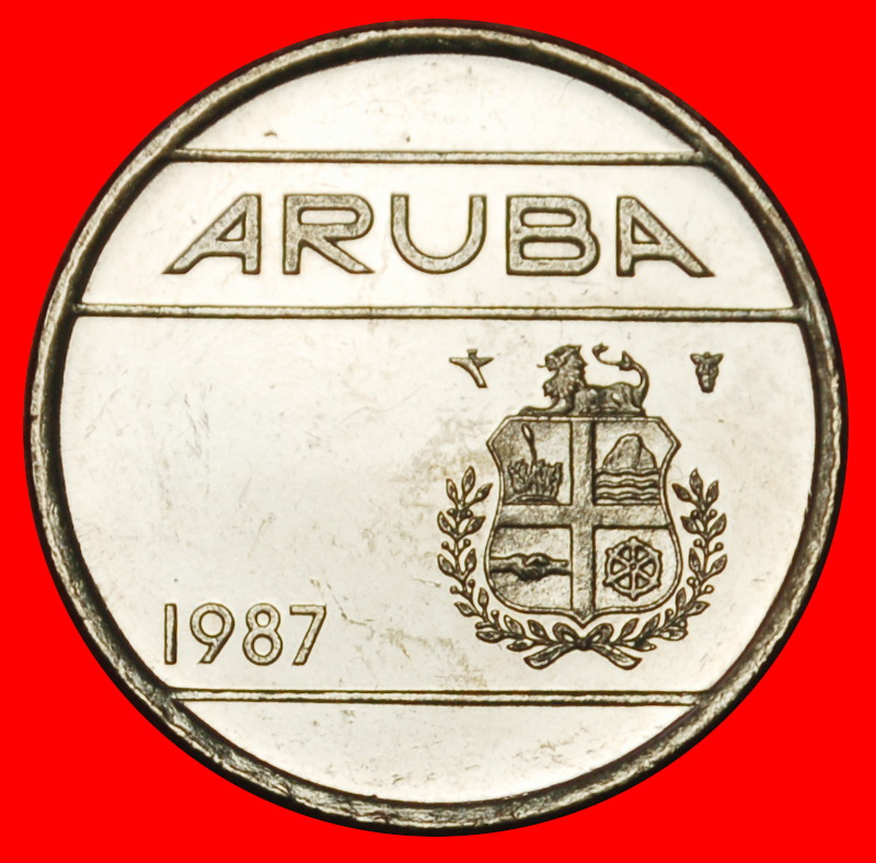 Ⰶ NIEDERLANDE (1986-2023):ARUBA★25 CENT 1987! BEATRIX (1980-2013) uSTG STEMPELGLANZ! OHNE VORBEHALT!