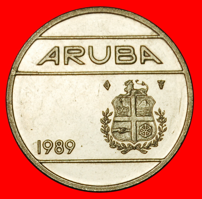 Ⰶ NIEDERLANDE (1986-2023):ARUBA★25 CENT 1989! BEATRIX (1980-2013) VZGL STEMPELGLANZ! OHNE VORBEHALT!