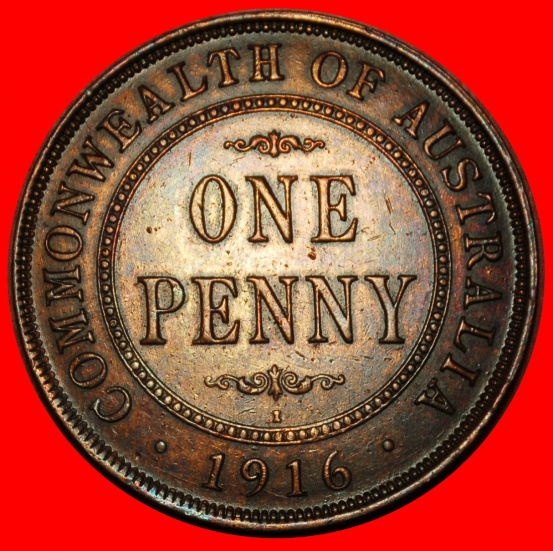 Ⰶ INDIEN: AUSTRALIEN ★ 1 PENNY 1916I! GEORG V. (1911-1936) ★OHNE VORBEHALT!