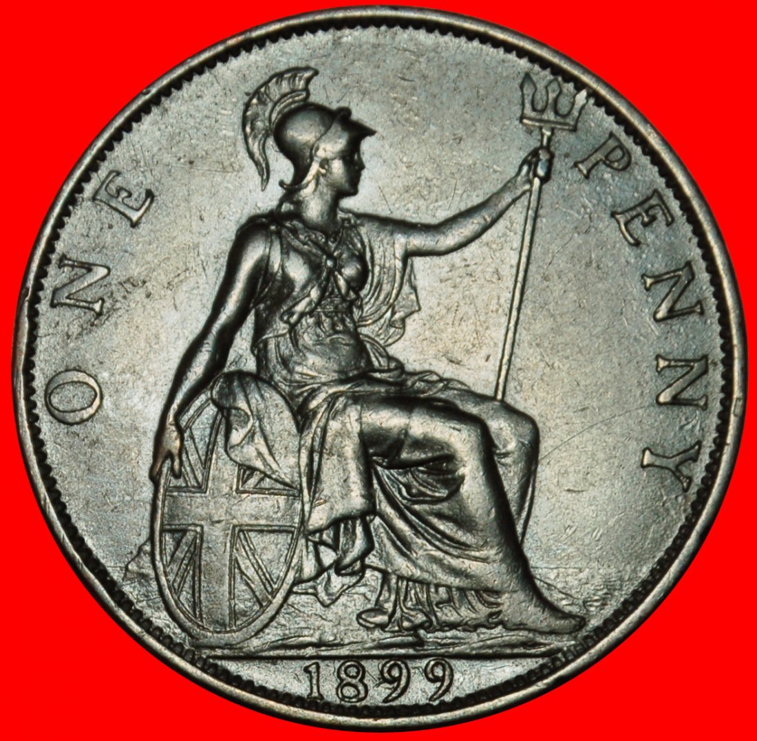 Ⰶ 2 SOLD MISTRESS OF SEAS (1895-1901): GREAT BRITAIN ★ PENNY 1899 VICTORIA LOW START ★ NO RESERVE!