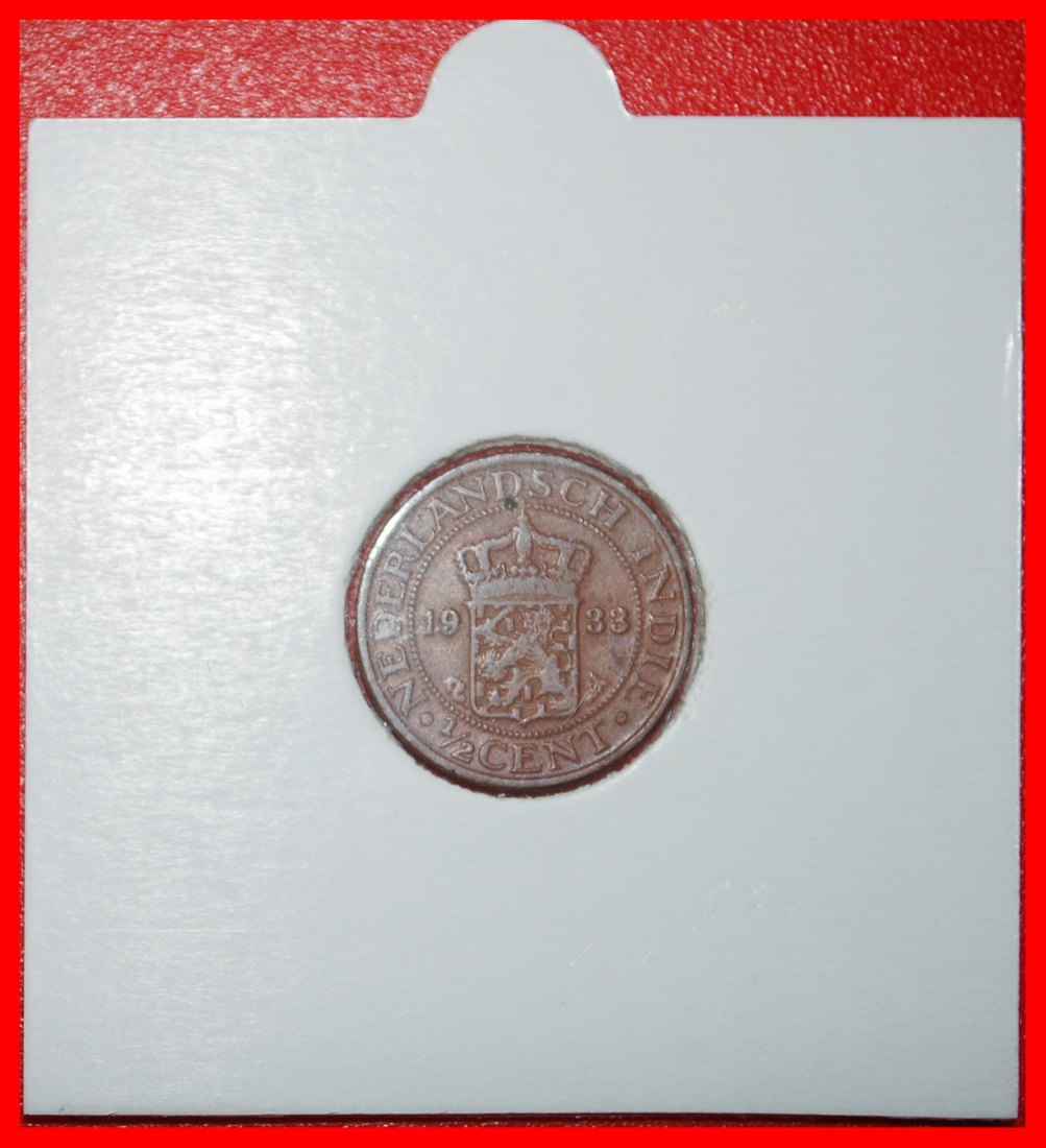 Ⰶ NOT GRAPES 1914-1945: NETHERLANDS EAST INDIES ★ 1/2 CENT 1933 DIES 1+A! ★LOW START ★ NO RESERVE!
