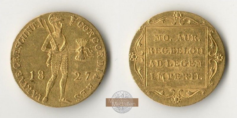 Niederlande MM-Frankfurt  Feingold: 3,43g Dukat 1827 