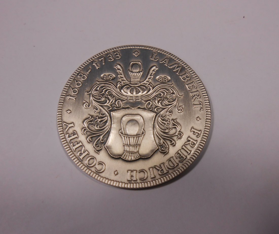 C35.°° Gedenkmedaille: “LAMBERT FRUIEDRICH CORFEY 1668-1733“ // “NOSTER DEUS AUDITOR ET PROTECTOR“