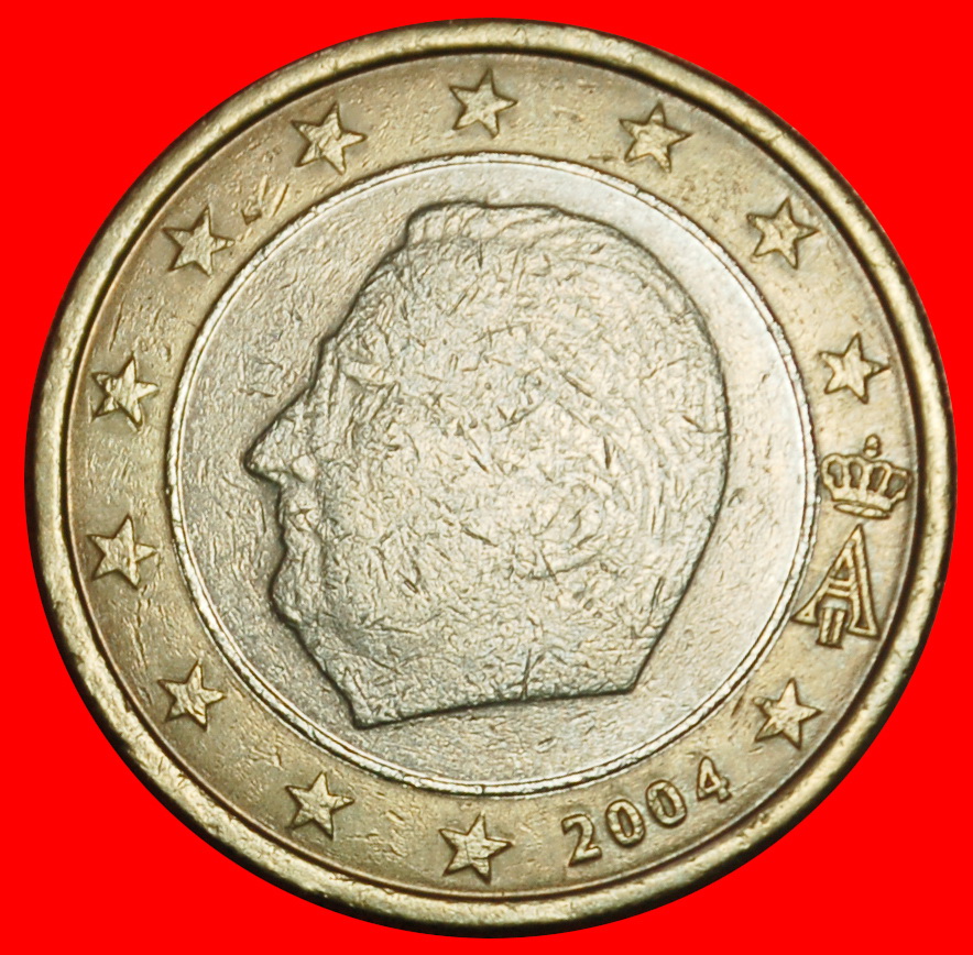 Ⰶ ALBERT II (1993-2013): BELGIUM ★ 1 EURO 2004 PHALLIC TYPE 1999-2006!★LOW START★ NO RESERVE!