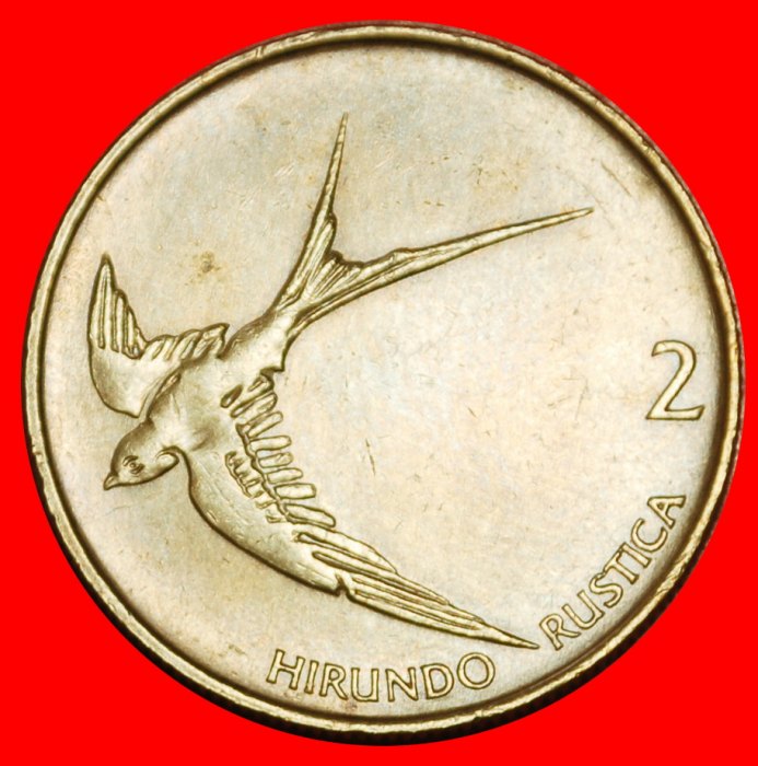 Ⰶ HUNGARY AND SLOVAKIA (1992-2006): YUGOSLAVIA SLOVENIA ★ 2 TOLARS 1993 BIRD★LOW START★ NO RESERVE!