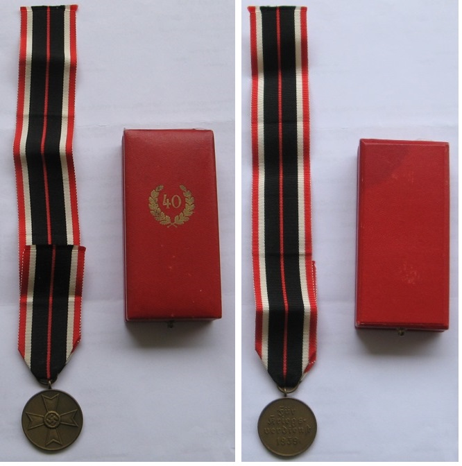  1939 - Germany, War Merit Medal: For war services in 1939 with ribbon clasp and award case   