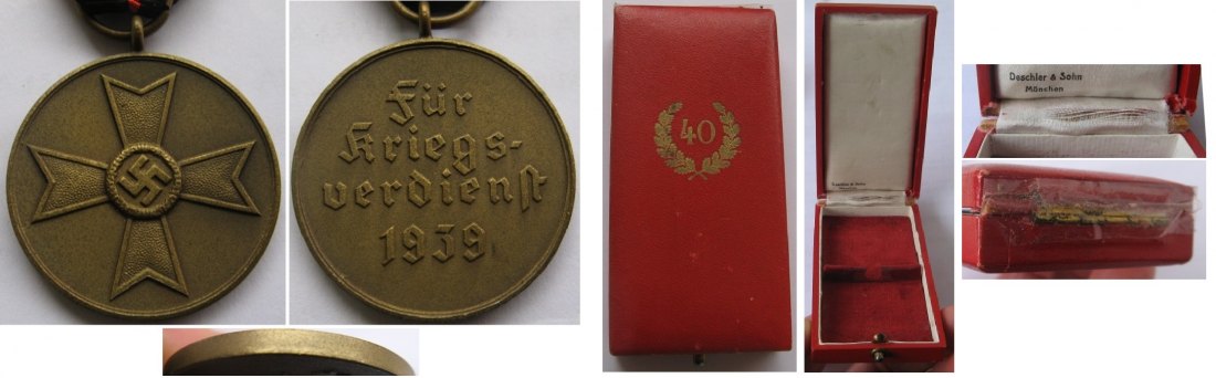  1939 - Germany, War Merit Medal: For war services in 1939 with ribbon clasp and award case   