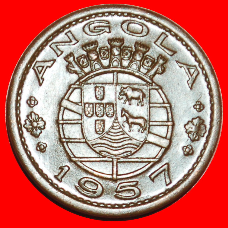 Ⰶ ELEPHANT (1953-1961) PORTUGAL: ANGOLA ★ 50 CENTAVOS 1957 ERROR!★LOW START ★ NO RESERVE!