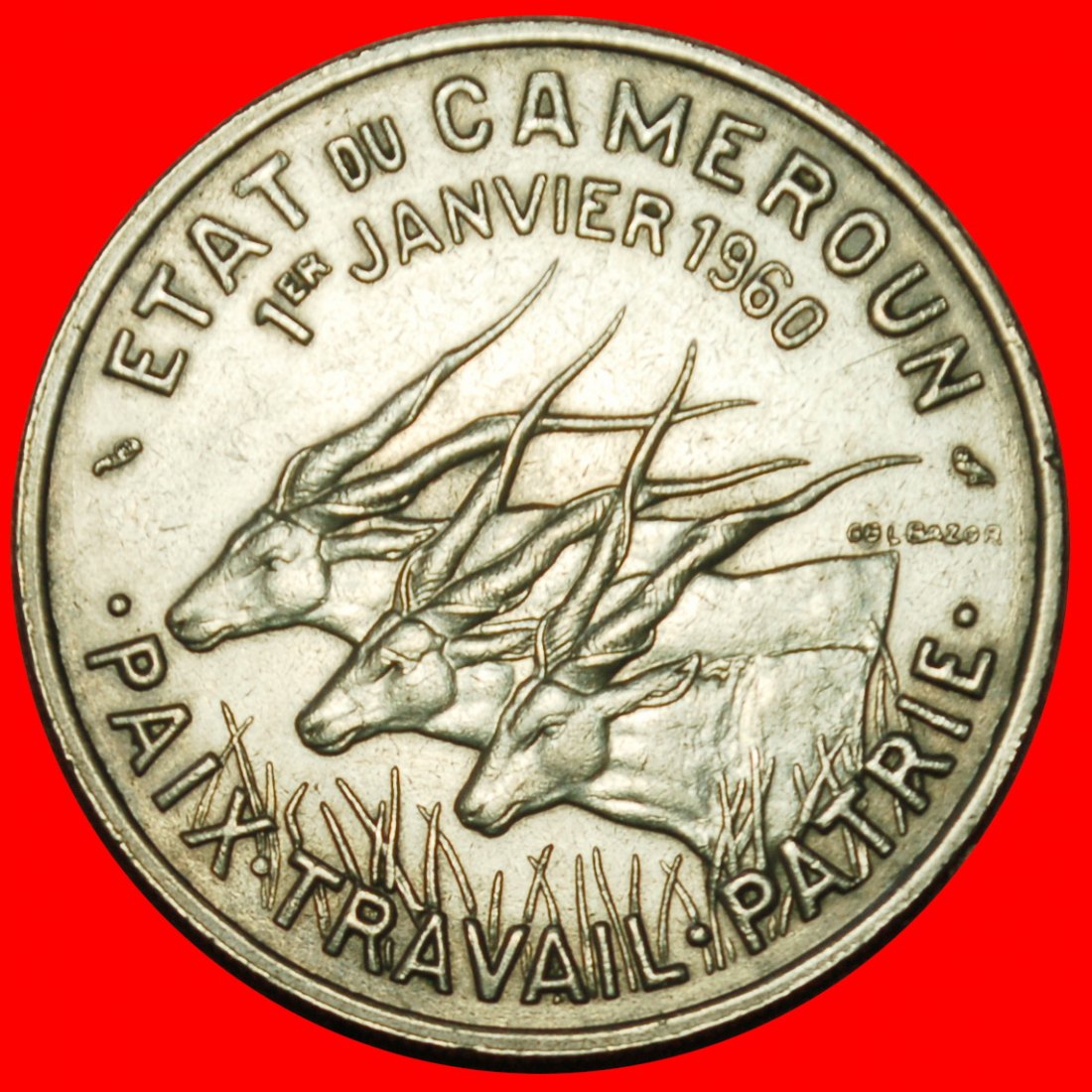 Ⰶ FRANCE: CAMEROON ★ 50 FRANCS 1960 3 ANTELOPES INDEPENDENCE!★LOW START ★ NO RESERVE!
