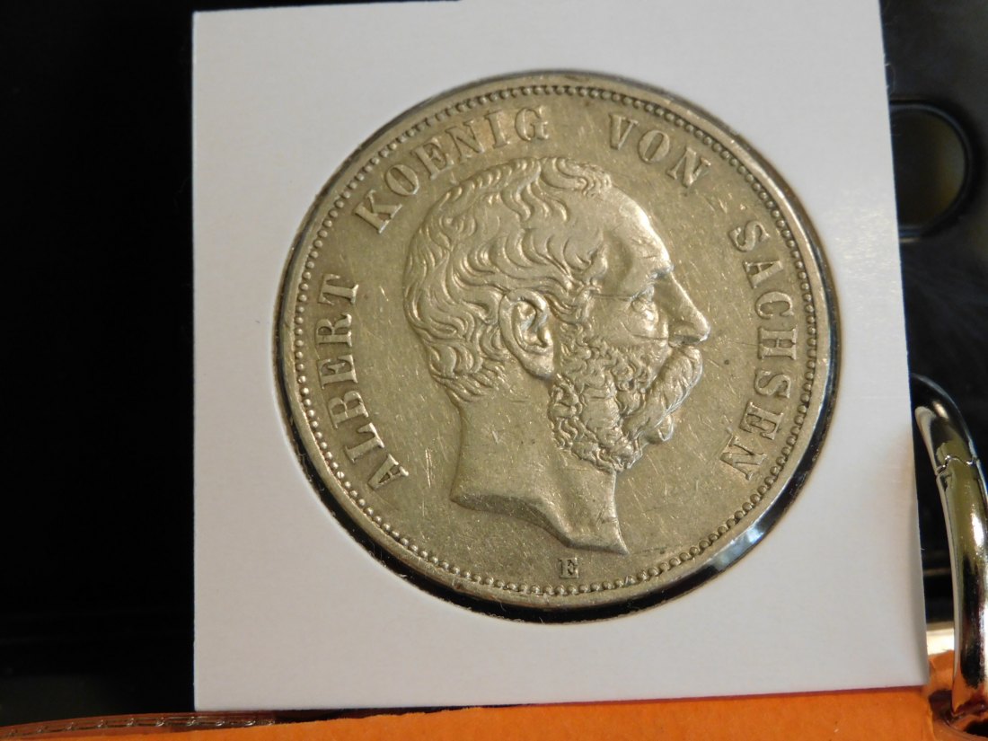 GERMANY 5 MARK 1902 SAXONY.GRADE-PLEASE SEE PHOTOS.