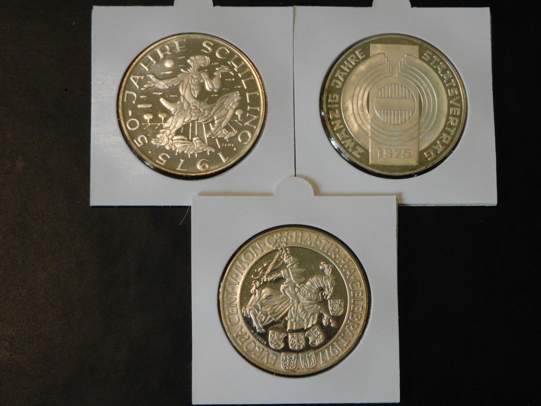 AUSTRIA 3X 100 SH. 1975-75-77.GRADE-PLEASE SEE PHOTOS.