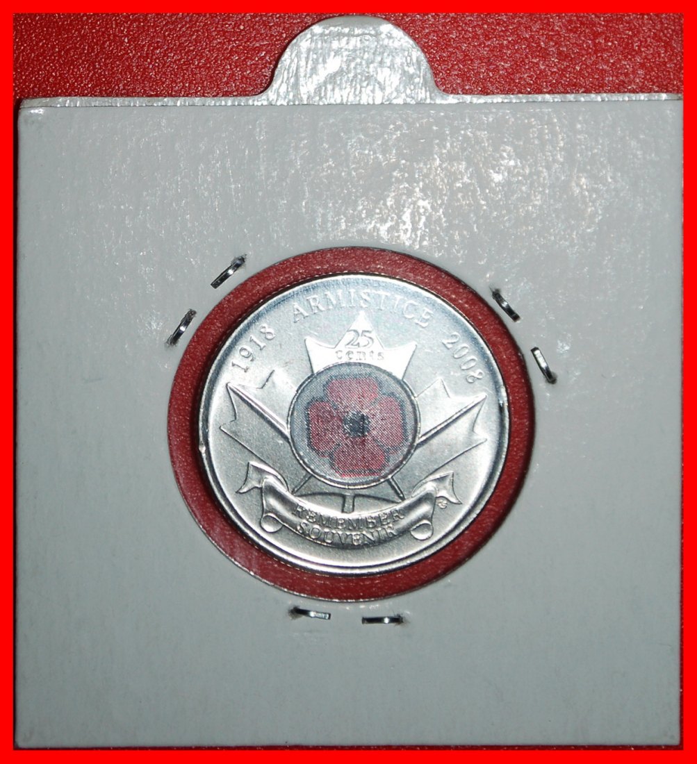 Ⰶ KRIEG 1914-1918: KANADA ★ 25 CENT 2008 STG STEMPELGLANZ! ELISABETH II. (1953-2022)★OHNE VORBEHALT!