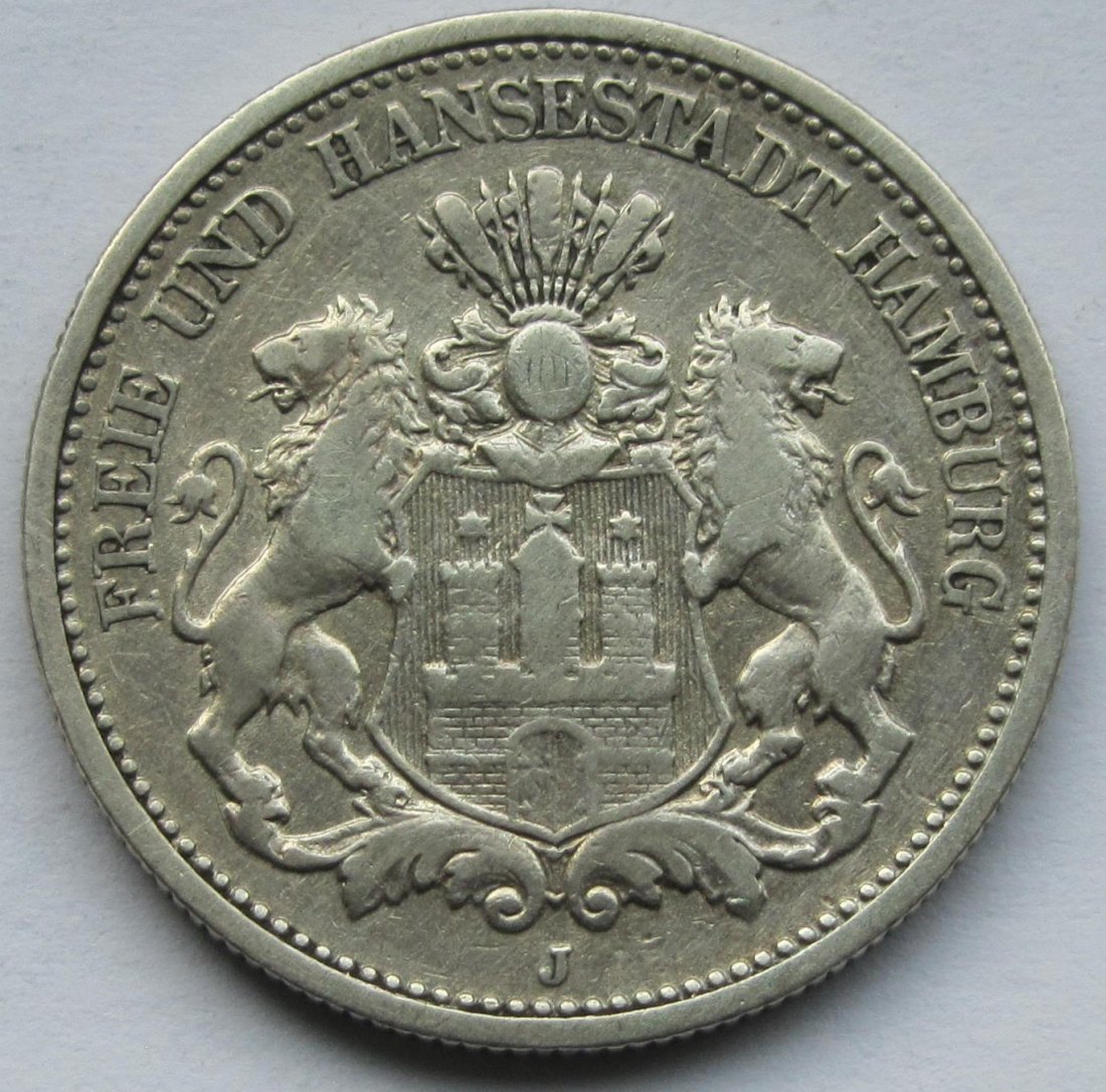  Kaiserreich: Hamburg, 2 Mark (Jaeger 61), 1876   