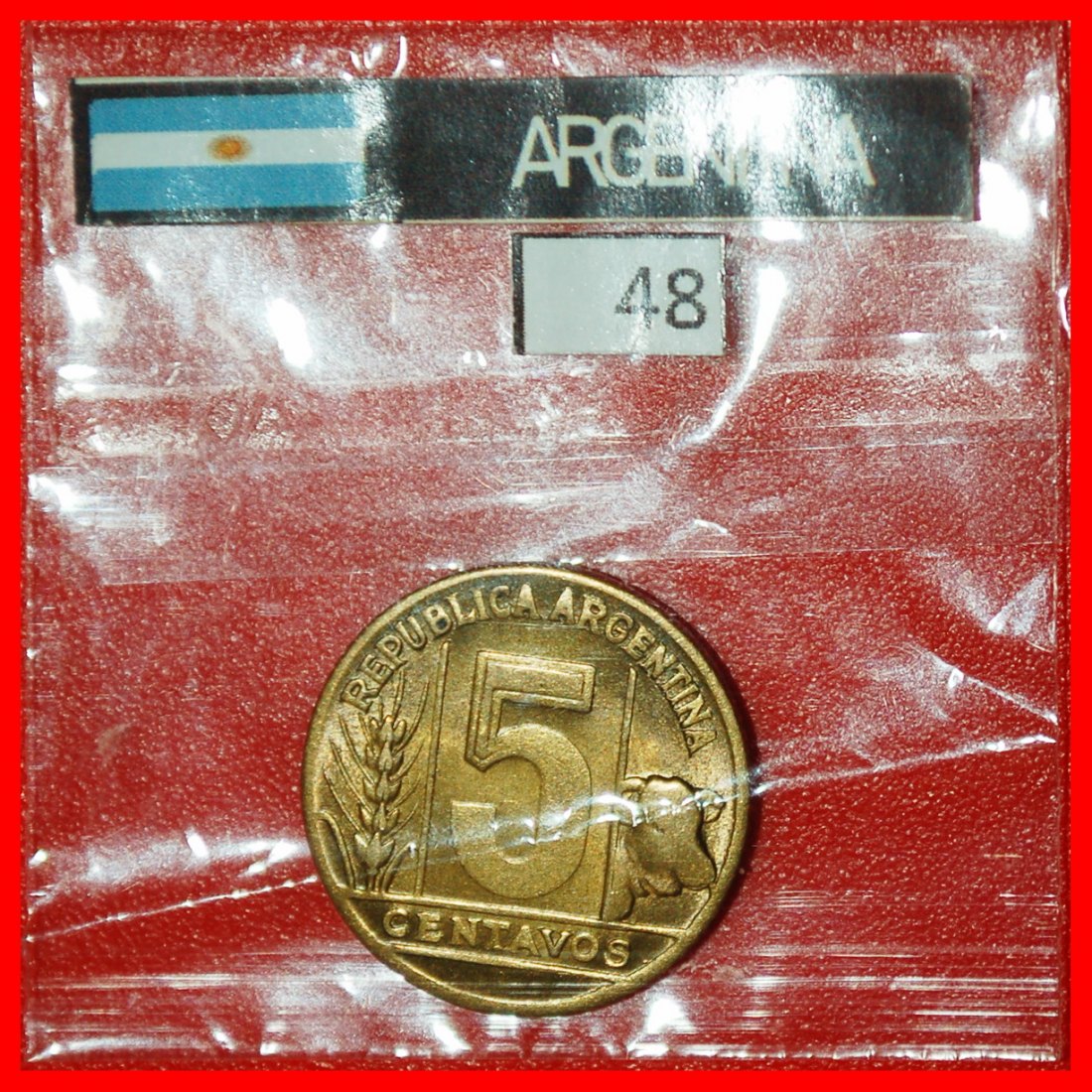 Ⰶ COW (1942-1950): ARGENTINA ★ 5 CENTAVOS 1946! IN HOLDER! LOW START ★ NO RESERVE!