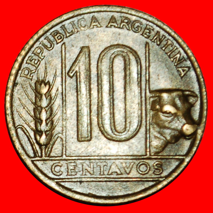 Ⰶ COW (1942-1950): ARGENTINA ★ 10 CENTAVOS 1947! LOW START ★ NO RESERVE!