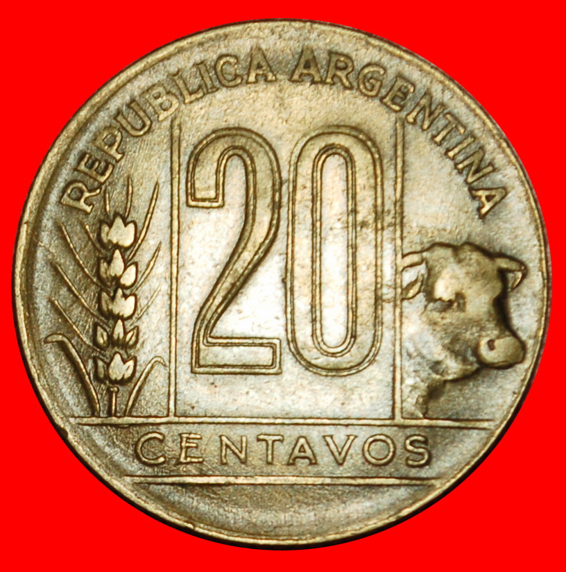 Ⰶ COW (1942-1950): ARGENTINA ★ 20 CENTAVOS 1945! LOW START ★ NO RESERVE!