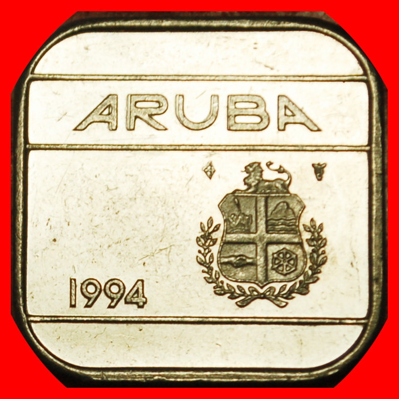  Ⰶ NETHERLANDS (1986-2023): ARUBA ★ 50 CENTS 1994 MINT LUSTRE! UNCOMMON!  LOW START ★ NO RESERVE!   