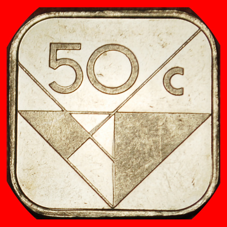  Ⰶ NETHERLANDS (1986-2023): ARUBA ★ 50 CENTS 1994 MINT LUSTRE! UNCOMMON!  LOW START ★ NO RESERVE!   