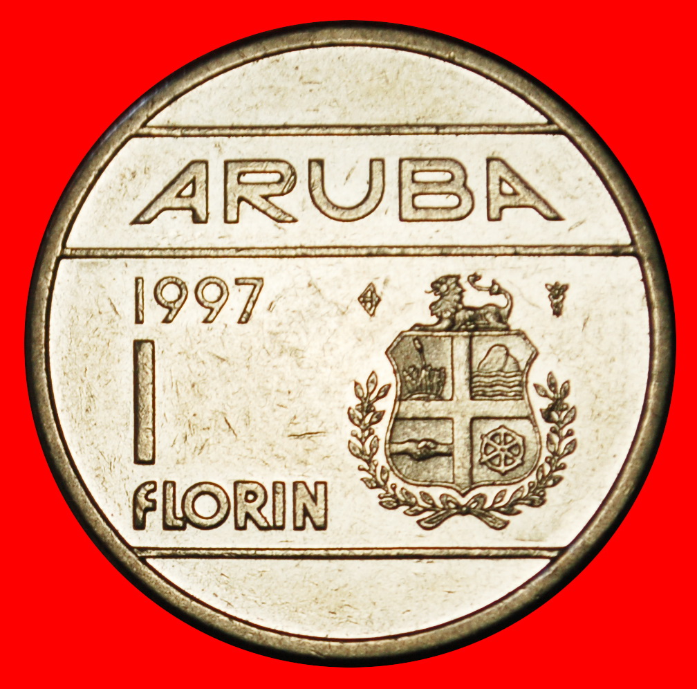 Ⰶ NIEDERLANDE (1986-2013):ARUBA★1 FLORIN 1997! BEATRIX (1980-2013) VZGL STEMPELGLANZ★OHNE VORBEHALT!