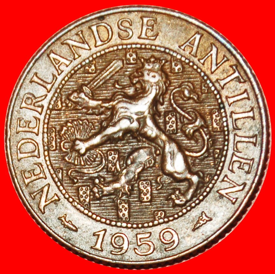 ⰆWITH ARUBA 1956-1965:NETHERLANDS ANTILLES★2 1/2 CENTS 1959★JULIANA 1948-1980★LOW START★ NO RESERVE!