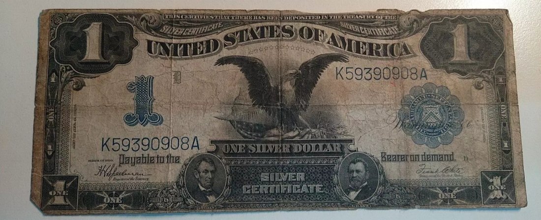 1 Dollar 1899 USA Vereinigte Staaten von Amerika Silber Certificate Black Eagle absolut rar!