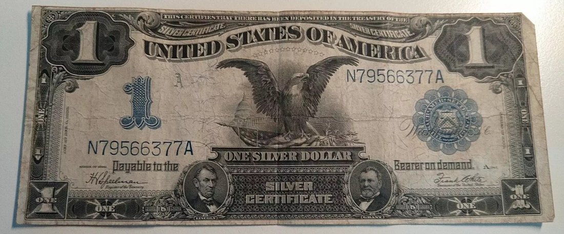 1 Dollar 1899 USA Vereinigte Staaten von Amerika Silber Certificate Black Eagle absolut rar!