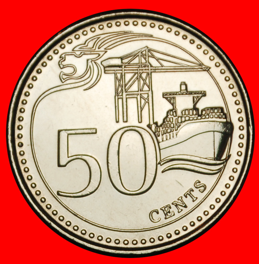 Ⰶ KANADA (2013-2019): SINGAPUR ★ 50 CENT 2013 LÖWE und SCHIFF STG STEMPELGLANZ!★OHNE VORBEHALT!