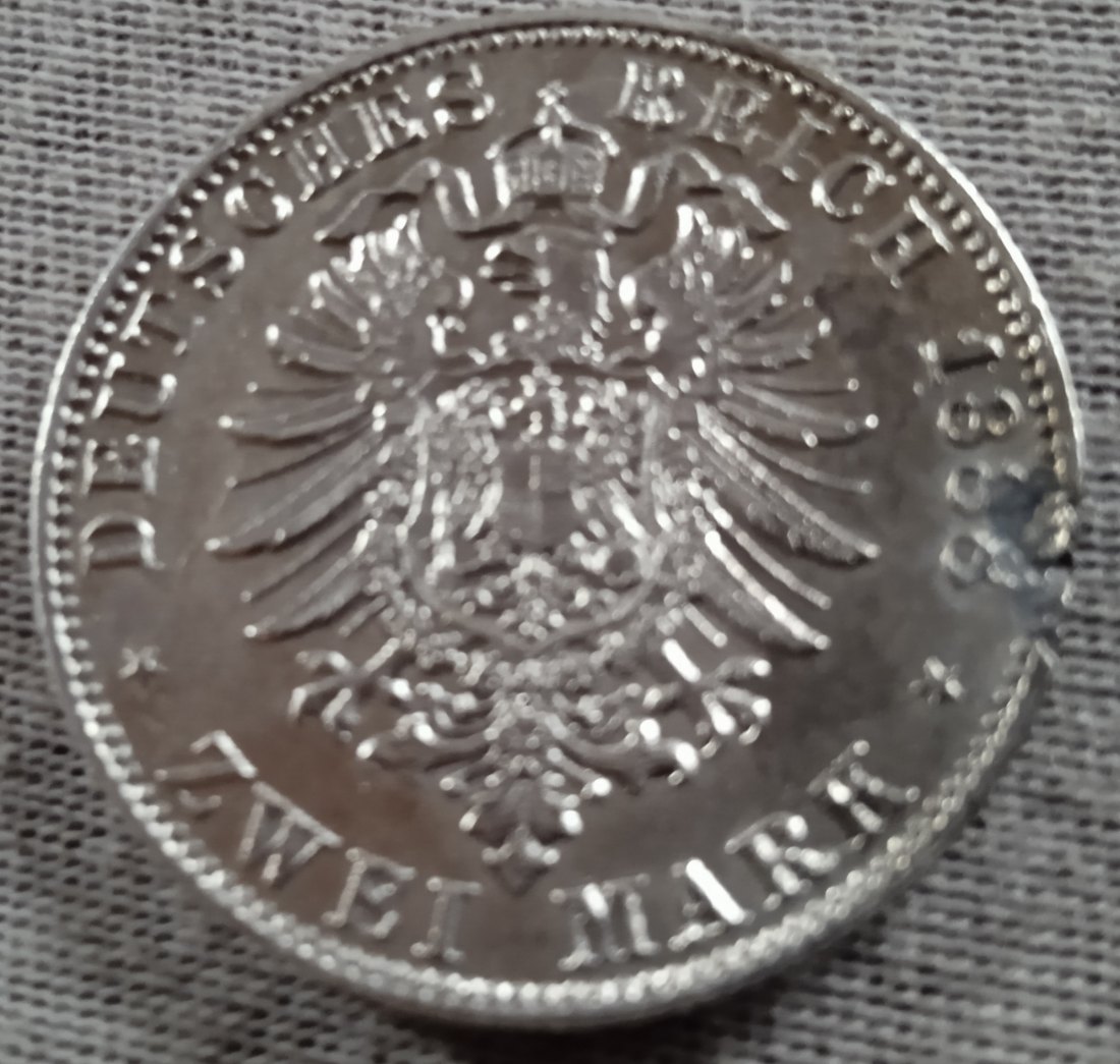  2 MARK Preußen 1888 JÄGER Nummer 98   
