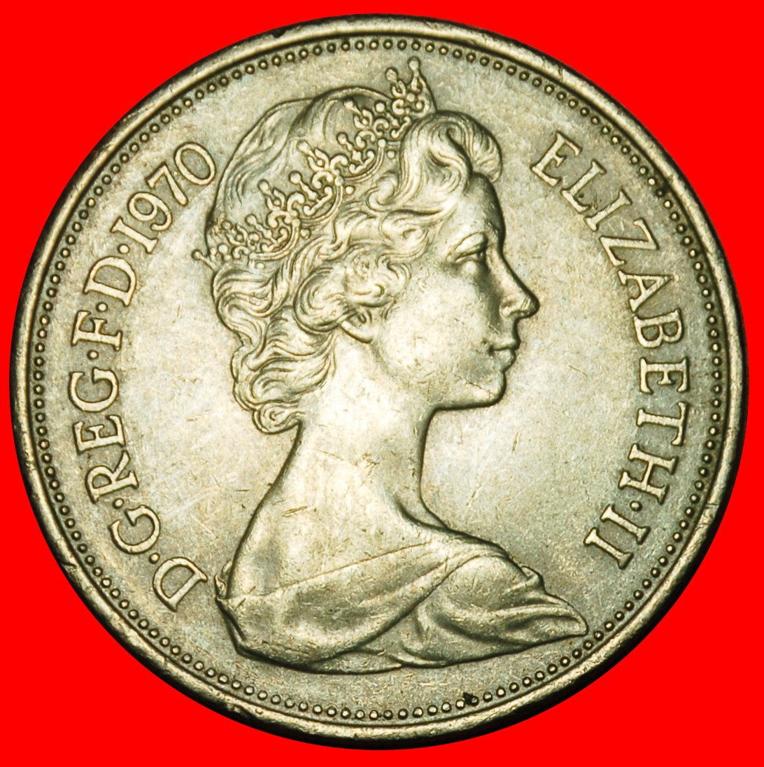  Ⰶ LION 1968-1981:GREAT BRITAIN★10 NEW PENCE 1970 LUSTRE★ELIZABETH II 1953-2022★LOW START★NO RESERVE!   
