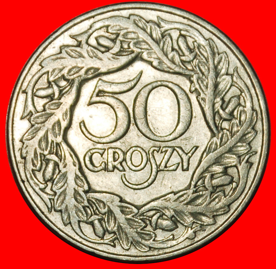 Ⰶ NIEDERLANDE: POLEN ★ 50 GROSHEN 1923 LENIN (1870-1924)! ★OHNE VORBEHALT!