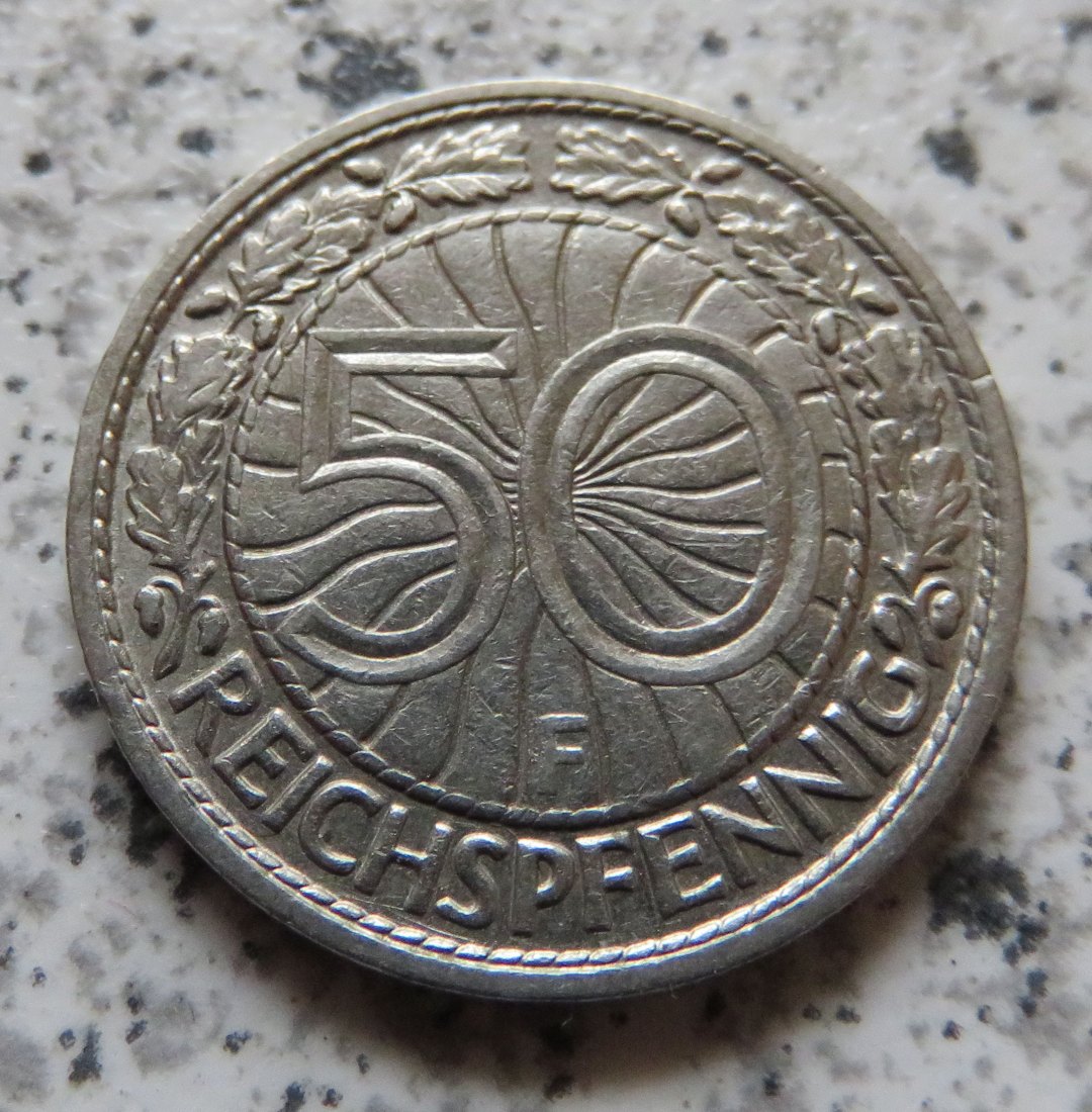  Weimarer Republik 50 Pfennig 1928 F   