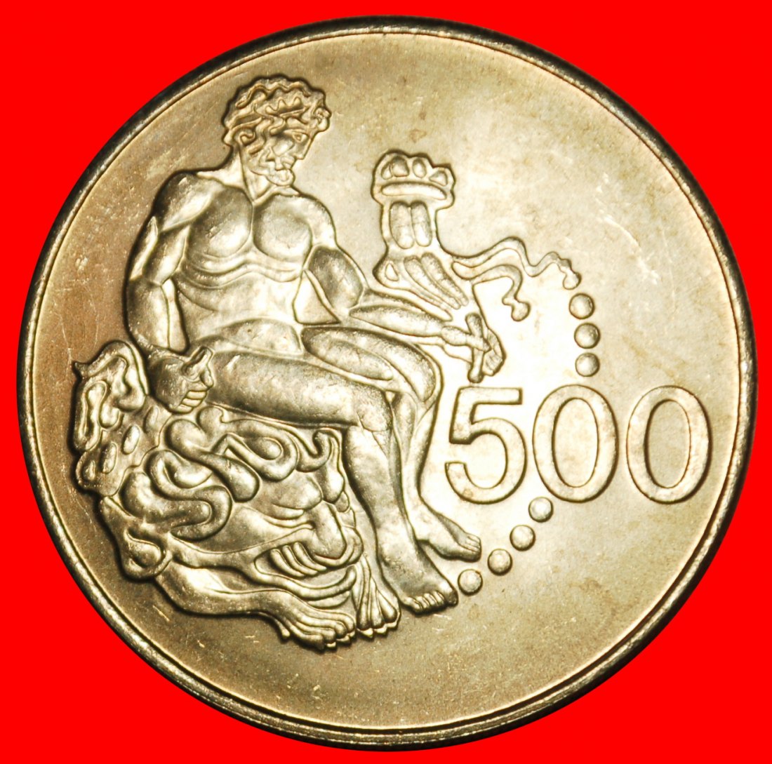 Ⰶ GREAT BRITAIN (1975-1977): CYPRUS★ 500 MILS 1975 NUDE HERACLES UNC PATINA! LOW START ★ NO RESERVE!