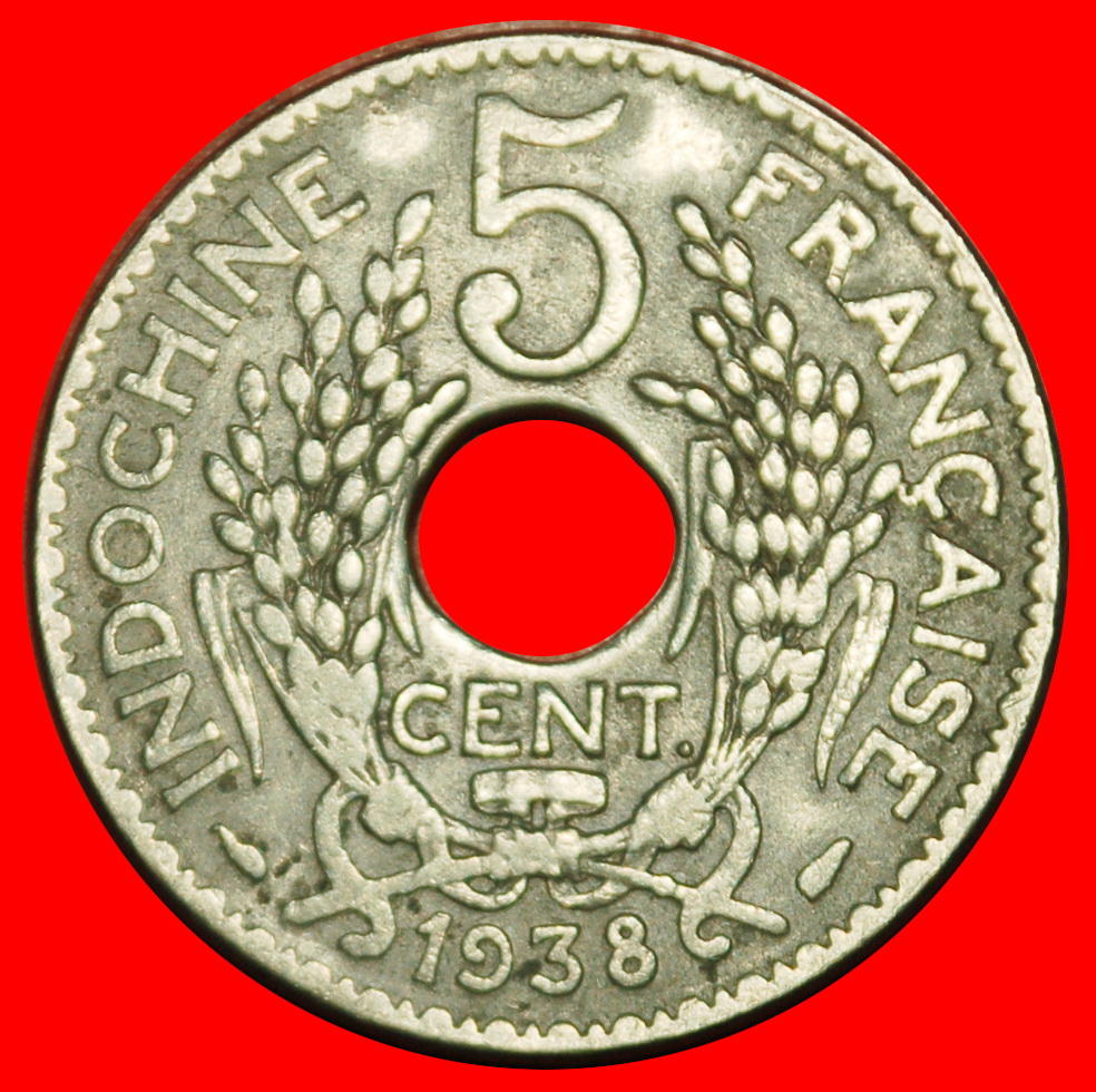 Ⰶ FRANKREICH (1923-1939): INDOCHINA ★ 5 CENT 1938! VIETNAM KAMBODSCHA LAOS! ★OHNE VORBEHALT!