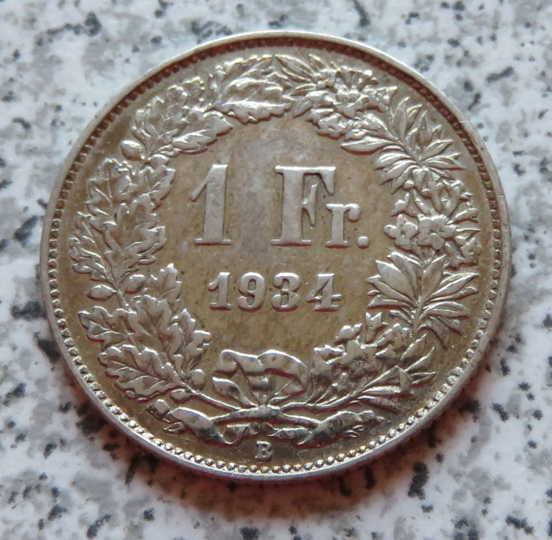  Schweiz 1 Franken 1934 B   