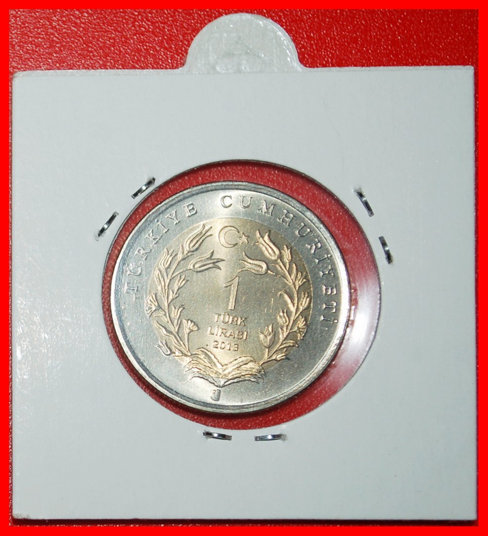  Ⰶ RARE: TURKEY ★ 1 LIRA 2013 CRANE! UNC MINT LUSTRE! IN HOLDER! ★LOW START★NO RESERVE!   