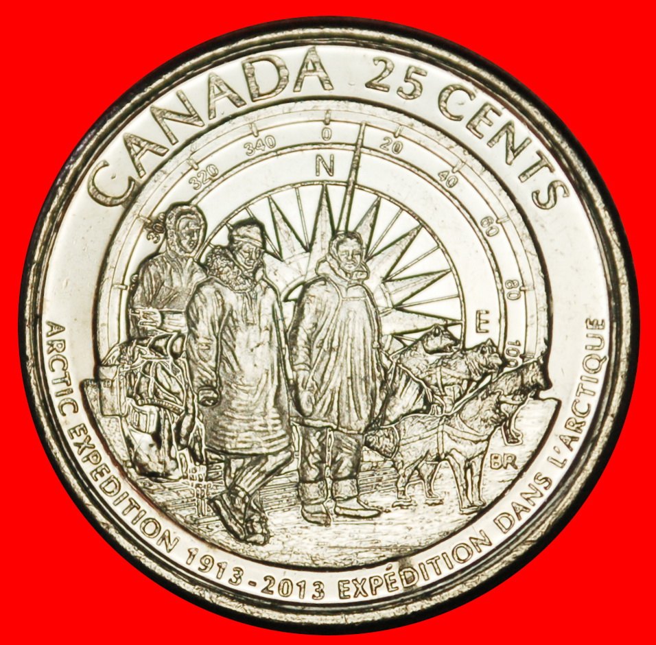 Ⰶ DOGS 1913: CANADA ★ 25 CENTS 2013 ELIZABETH II (1953-2022) MINT LUSTRE!★LOW START ★ NO RESERVE!