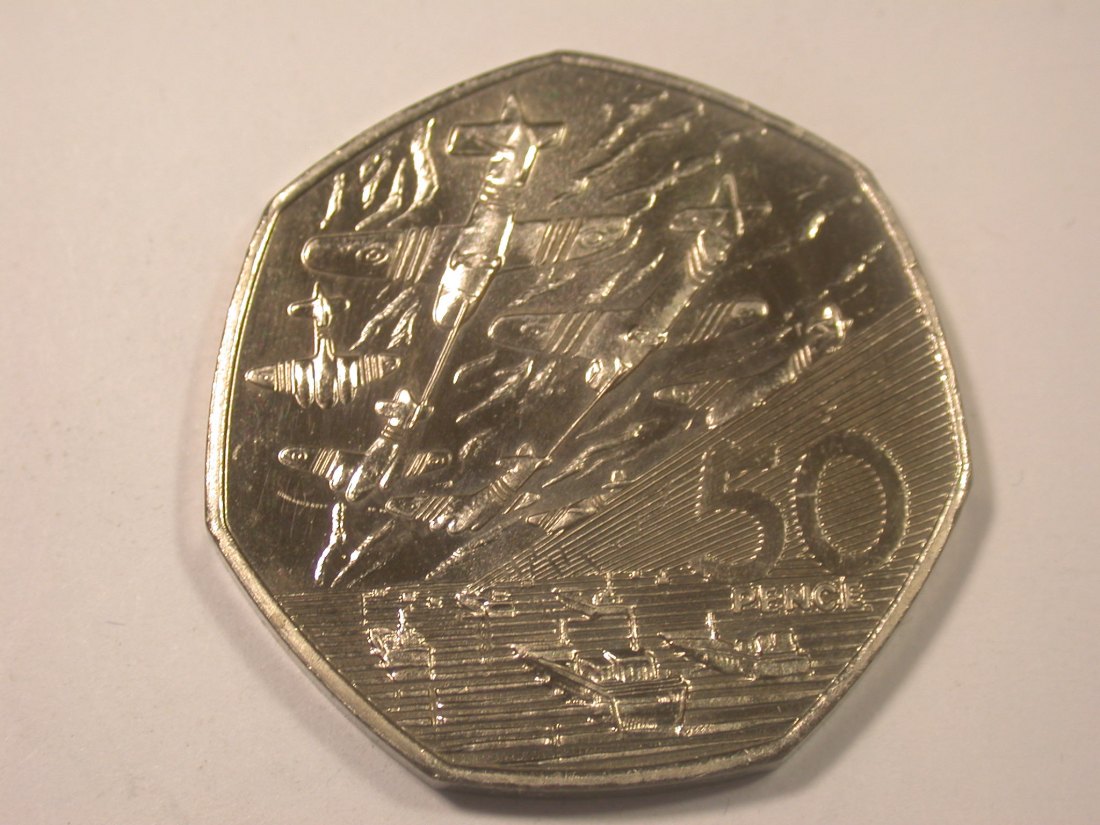 I13 Großbritannien 50 Pence Normandie 1994 in f.st/ST aus E.A Originalbilder