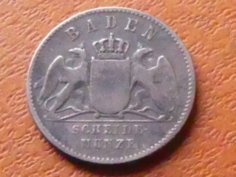  Kupfermünze Baden 1 Kreuzer 1864   