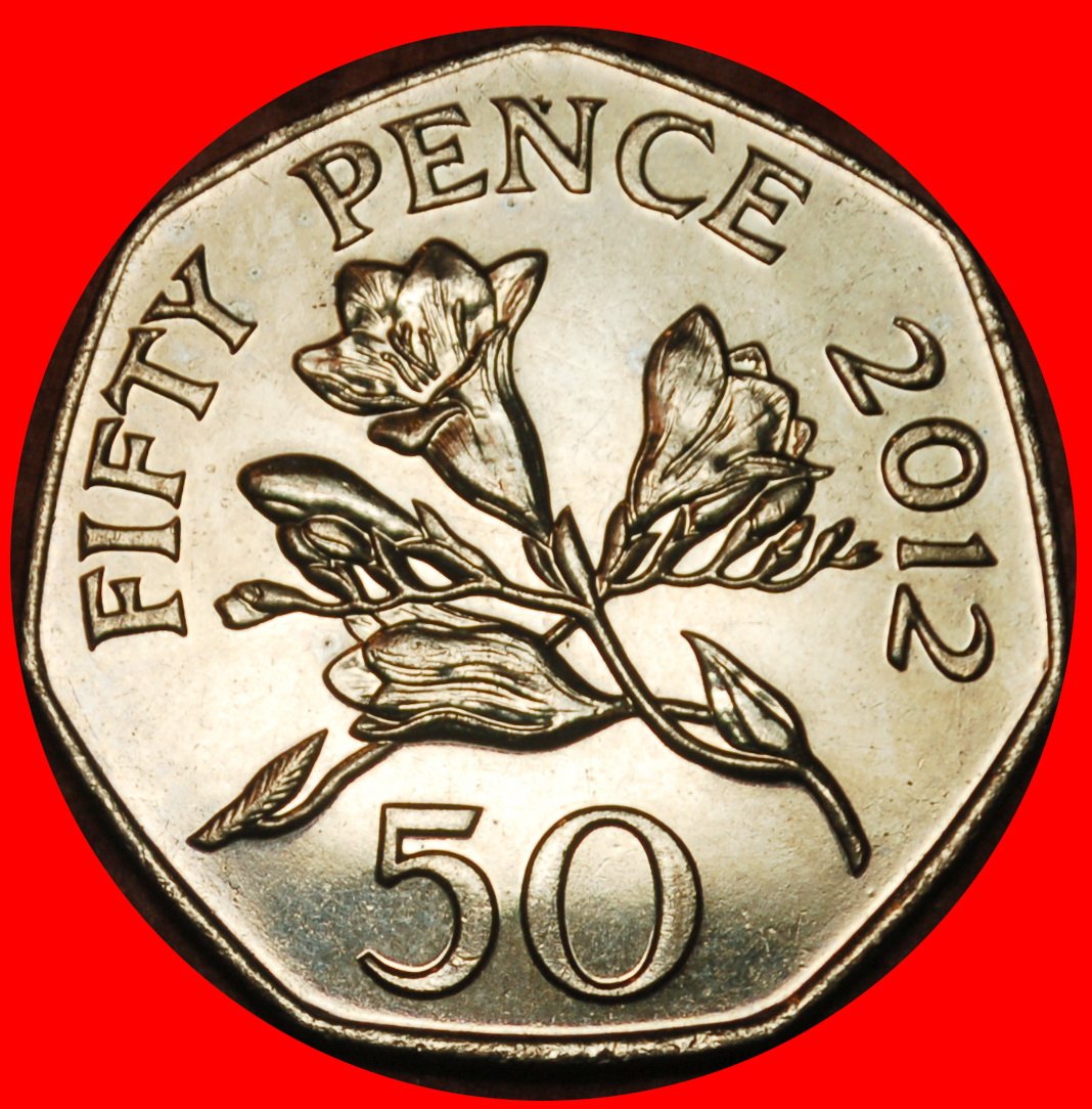 Ⰶ GROSSBRITANNIEN (2003-2012): GUERNSEY ★50 PENCE 2012 ELISABETH II. (1953-2022) STG★OHNE VORBEHALT!