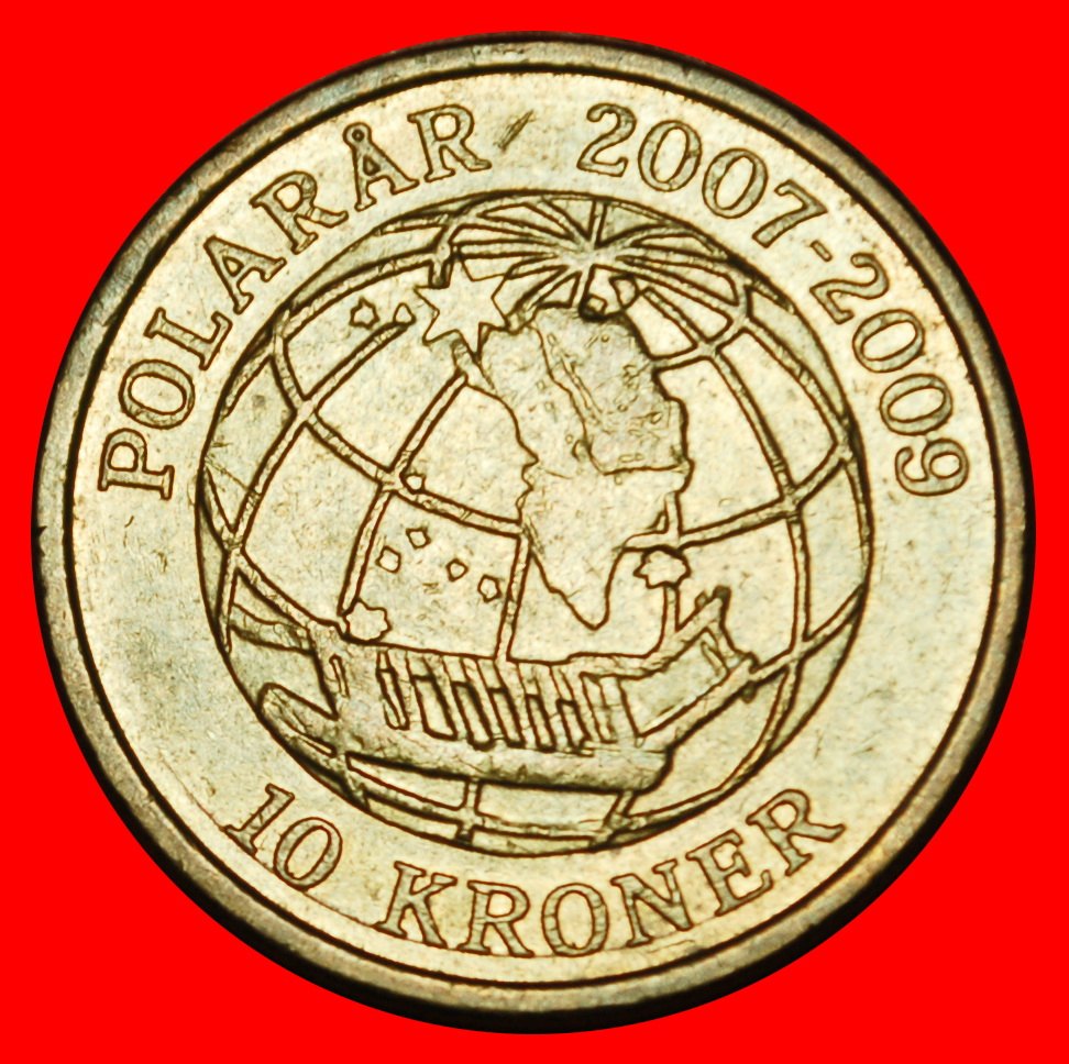 Ⰶ POLAR YEAR 2007-2009:DENMARK★10 CROWNS 2008 GREENLAND AGAINST GERMANY 1941★LOW START ★ NO RESERVE!