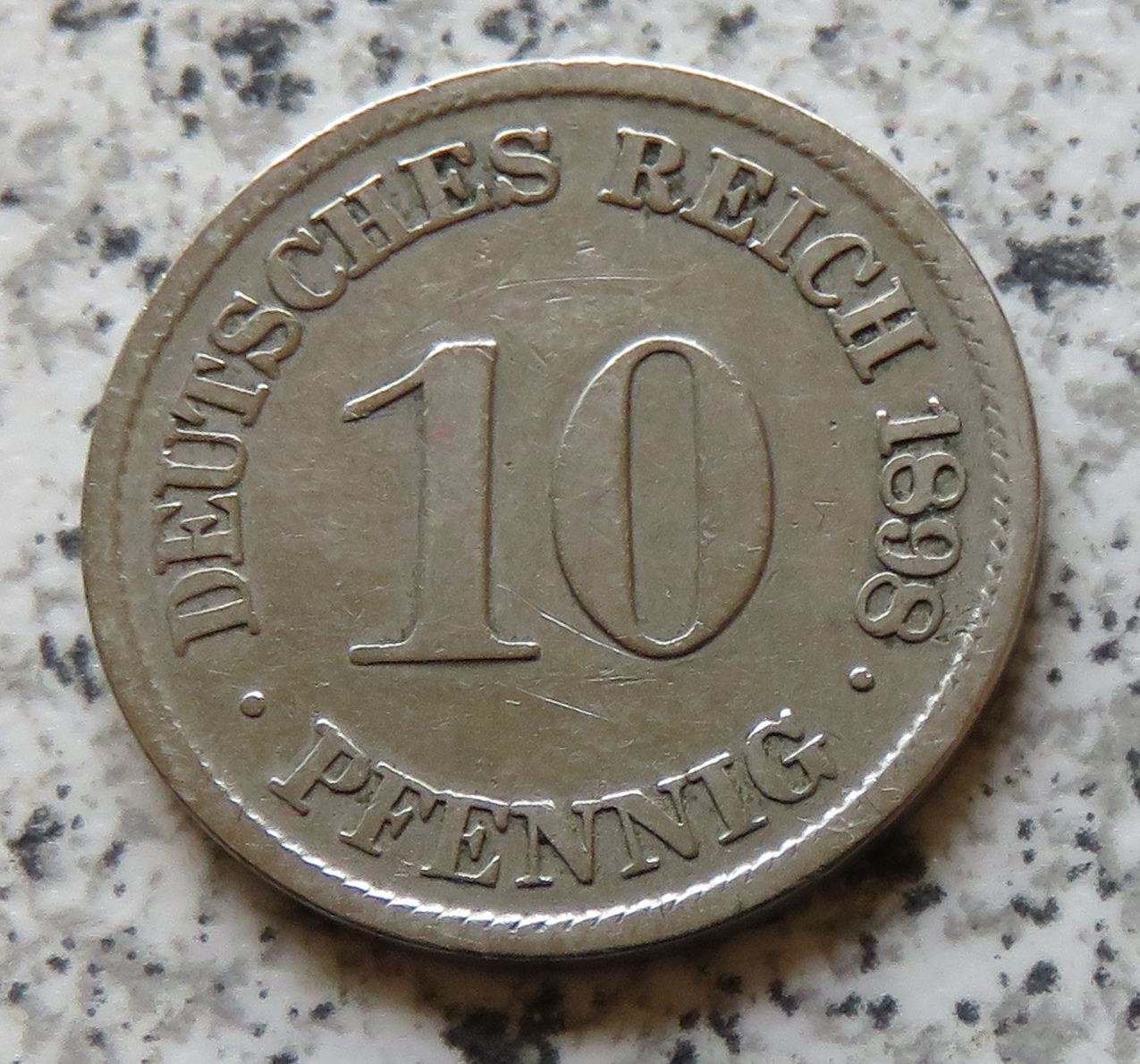  Kaiserreich 10 Pfennig 1898 F   
